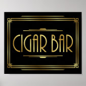 Gatsby Art Deco CIGAR BAR Sign Print (Voorkant)
