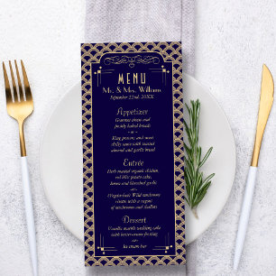 Gatsby Art déco des années 1920 vintage Menu Maria