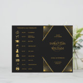 Gatsby Art Deco Folded Wedding Chronologie (Staand voorkant)