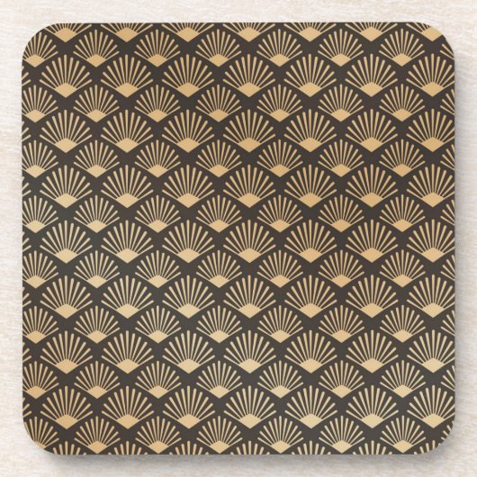 Gatsby Art Deco Geometric Fan Pattern Bier Onderzetter (Voorkant)