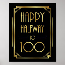 Gatsby Art Deco HALFWAY TOT 100 Sign Print