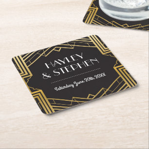 Gatsby Art Deco jaren 20 Onderzetters Huwelijksfee