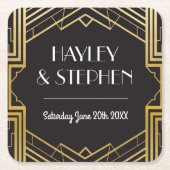 Gatsby Art Deco jaren 20 Onderzetters Huwelijksfee (Voorkant)