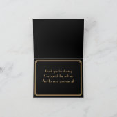 Gatsby Art Déco Mariage noir Carte de remerciement (Intérieur)