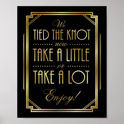 Gatsby Art Déco MARIAGE TRAITÉS Signe Imprimer (Devant)