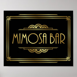 Gatsby Art Deco MIMOSA BAR Sign Print