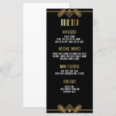 Gatsby, Art Déco, mystère de meurtre, menu (Devant / Derrière)