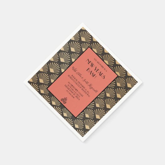 Gatsby Art Deco New Years Eve Party Servet (Hoek)