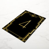 Gatsby Art Déco Noir et Or Numéro de table (Rotation)