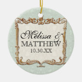 Gatsby Art Deco Nouveau Lace Faux Gold Tulip Keramisch Ornament (Voorkant)