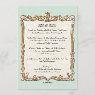 Gatsby Art Deco Nouveau Lace Faux Gold Tulip Menu