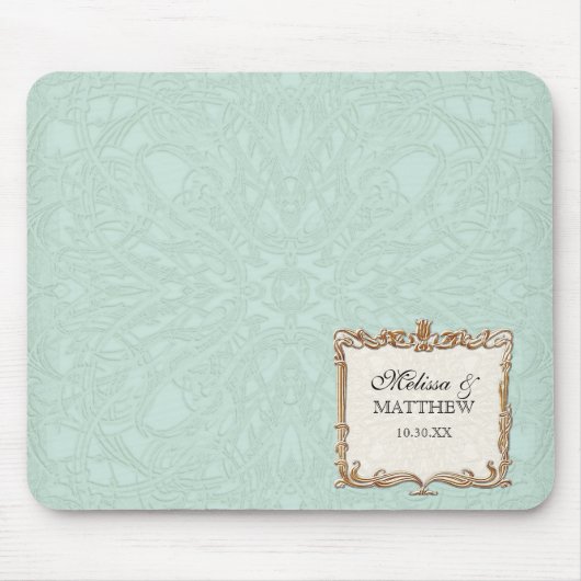 Gatsby Art Deco Nouveau Lace Faux Gold Tulip Muismat (Voorkant)