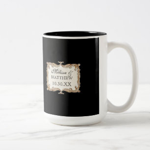 Gatsby Art Deco Nouveau Lace Faux Gold Tulip Tweekleurige Koffiemok