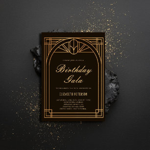 Gatsby Art Deco Nouveau Lijst Roaring 20s Verjaard Kaart