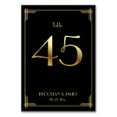Gatsby Art Déco Numéro de table 45 Or Noir (Par défaut)