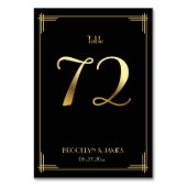 Gatsby Art Déco Numéro de table 72 Or Noir (Par défaut)