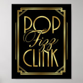 Gatsby Art Deco POP FIZZ CLINK Print (Voorkant)