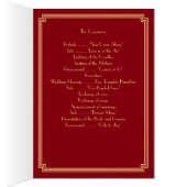 Gatsby Art Deco Red Wedding Programme Nota-kaarten (Binnen (Rechts))