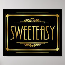 Gatsby Art Deco SWEETEASY Sign Print