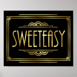Gatsby Art Deco SWEETEASY Sign Print