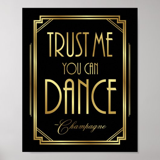 Gatsby Art Deco TRUST ME U KUNT AFSCHAFTKENEN Poster (Voorkant)