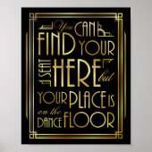 Gatsby Art Deco UW PLEK IS OP DE DANKSTROOM Poster (Voorkant)