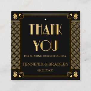Gatsby Art Deco Wedding Favor Label Aangepaste k