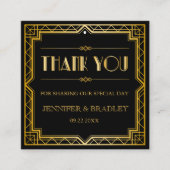 Gatsby Art Deco Wedding Favor Label | Aangepaste k (Voorkant)