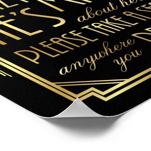 Gatsby Art Deco WEDDING SEAT Sign Print (Hoek)