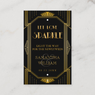 Gatsby Art Deco Wedding Sparkler Label Aangepaste