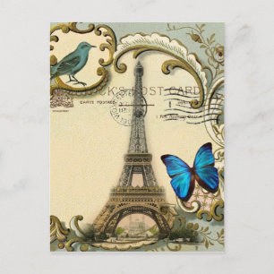 gatsby art deco zwaait  parijs eiffeltoren briefkaart