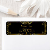 Gatsby Black en Gold Address Label (Insitu)
