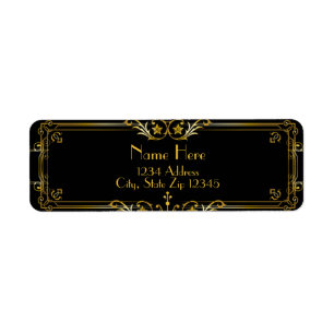 Gatsby Black en Gold Address Label