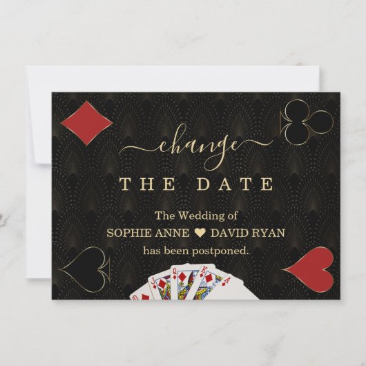 Gatsby Casino Las Vegas verander de datum van huwe Save The Date (Voorkant)