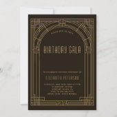 Gatsby Deco Nouveau Lijst Roaring 20s Verjaardag Kaart (Voorkant)