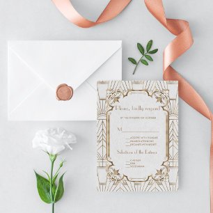 Gatsby d'or blanc Art Déco années 1920 RSVP
