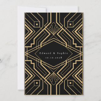 Gatsby Effect Wedding Save the Date Kaart