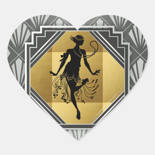 Gatsby Flapper Art Deco Stickers (Voorkant)