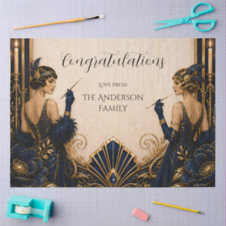 Gatsby flapper girls art deco bruiloft decoupage tissuepapier