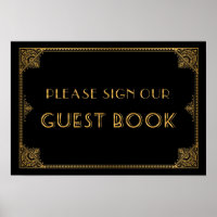 Gatsby geïnspireerd trouwbord Guest Book