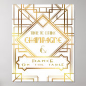 Gatsby geïnspireerde Tijd om Champagne Poster te d (Voorkant)
