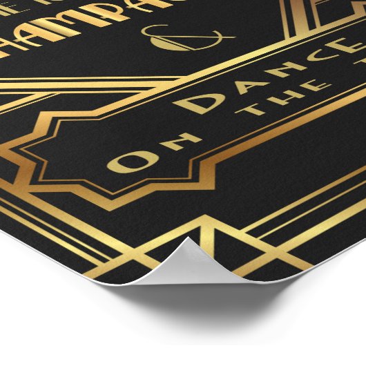 Gatsby geïnspireerde Tijd om Champagne te Drinken Poster (Hoek)