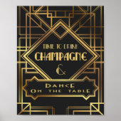 Gatsby geïnspireerde Tijd om Champagne te Drinken  Poster (Voorkant)