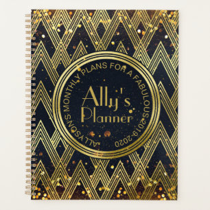 Gatsby Glamor Art Déco Motif géométrique Monogr