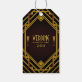 Gatsby Gold 2020's huwelijk Cadeaulabel (Voorkant)
