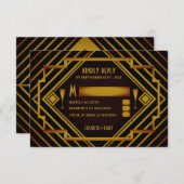 Gatsby Gold 2020's Wedding RSVP (Devant / Derrière)