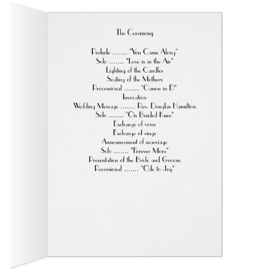 Gatsby Gold Art Déco Programmes de mariage (Intérieur (Droit))