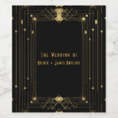 Gatsby Gold & Black Art Déco Élégant Étiquettes de (Étiquettes simples)