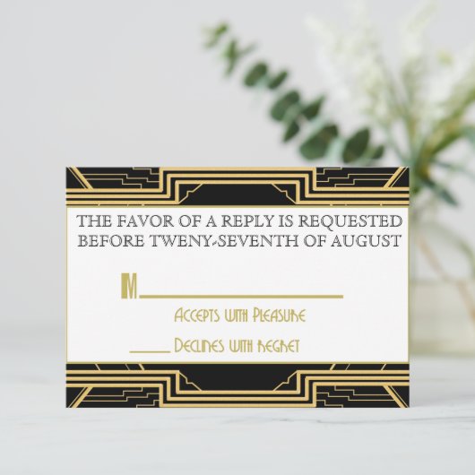 Gatsby Gold Mariage Suite cérémonie RSVP Party (Debout devant)