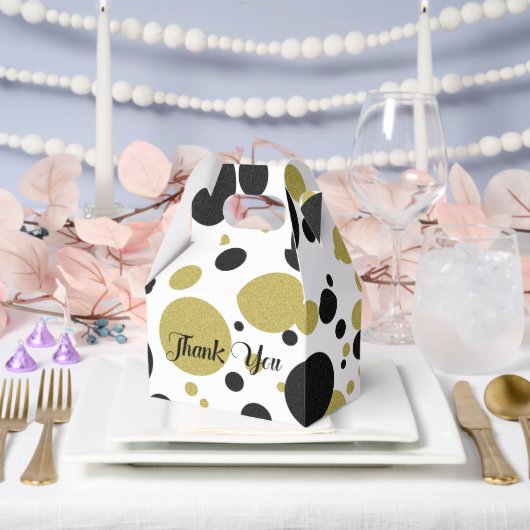 Gatsby Gold Polka-Dot Bruiloft Feest Favor Boxes Bedankdoosjes (Huwelijk)